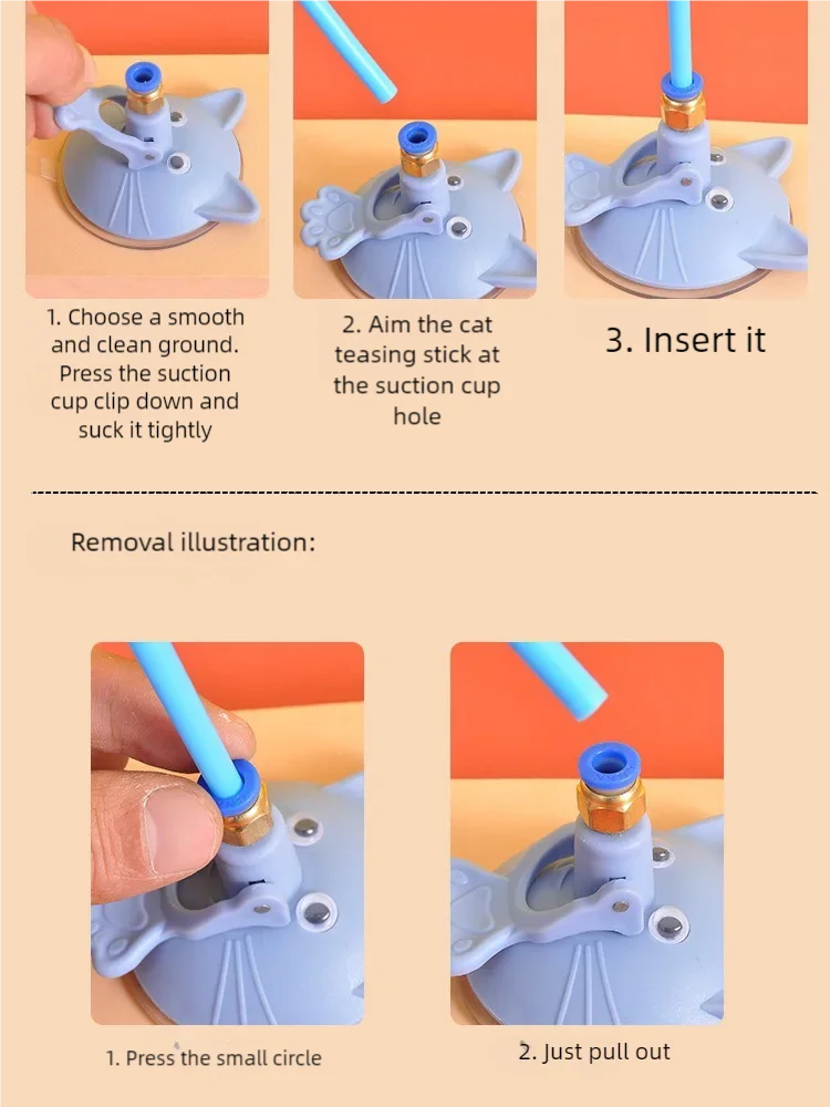 Interactive Feather Cat Teaser with Suction Cup Base - Cat Lovers Boutique