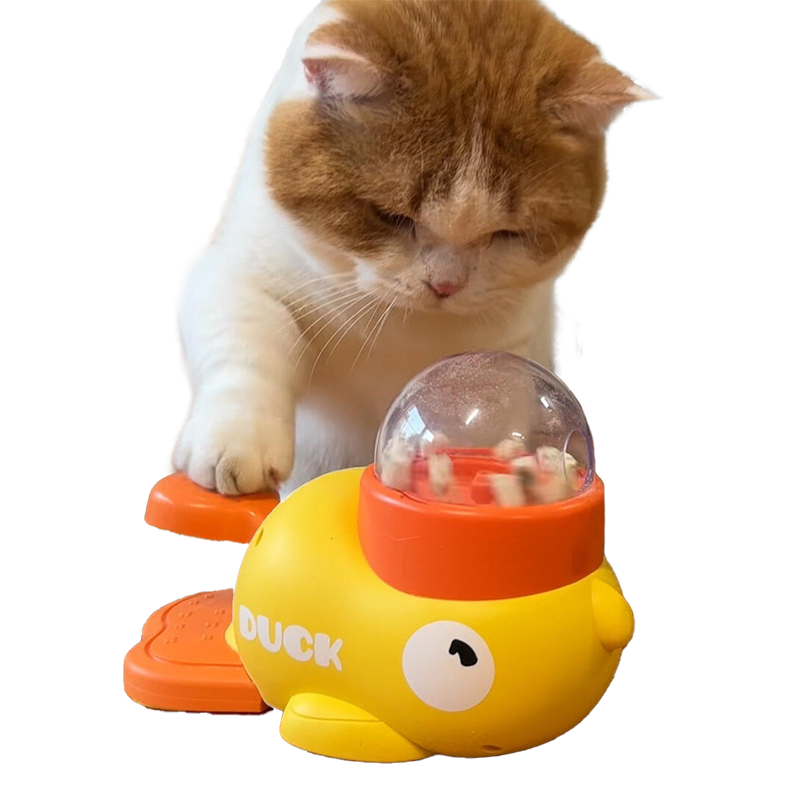 Interactive Duck Treat Dispenser Toy for Cats