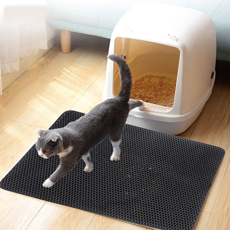 Double Layer Cat Litter Mat Antitracking Box Pad House Toilet Tray