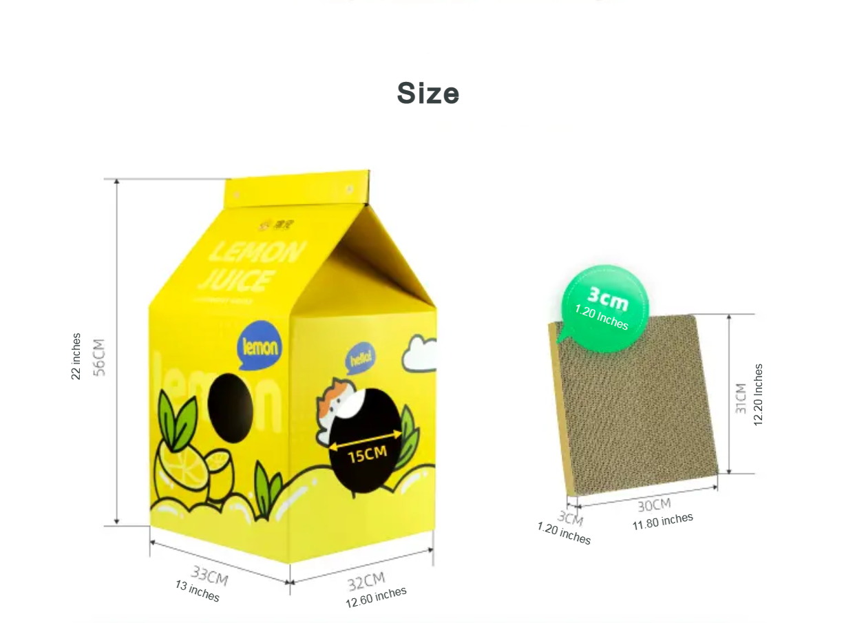 2-in-1-Katzenhaus und Kratzbaum aus Pappe
