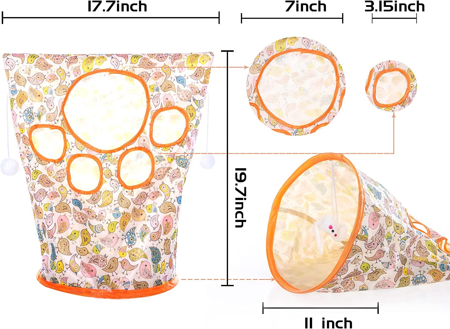 Interactive Cat Tunnel with Balls and Peephole for Exercise and Play - Cat Lovers Boutique