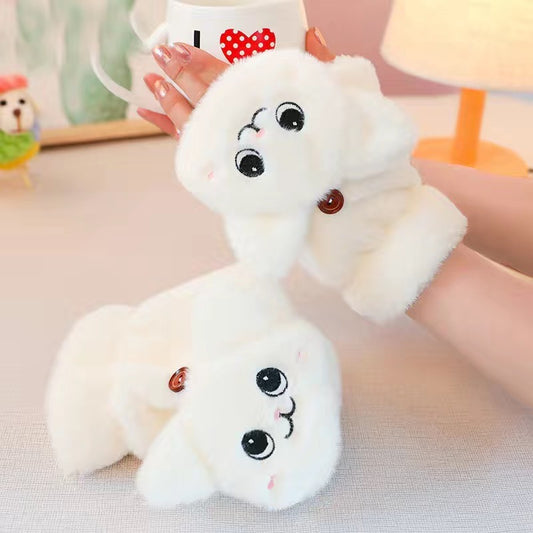 Kawaii Soft Faux Fur Flip Top Warming Gloves - Cat Lovers Boutique