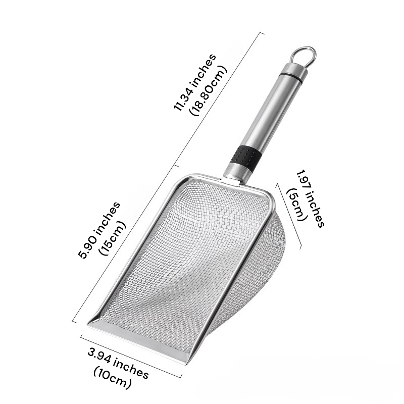 Fine Mesh Stainless Steel Cat Litter Scoop - Cat Lovers Boutique