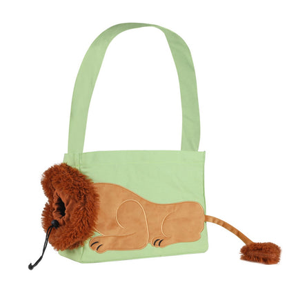 Lion-Shaped Pet Canvas Shoulder Bag 2.0 - Upgraded Design - Cat Lovers Boutique