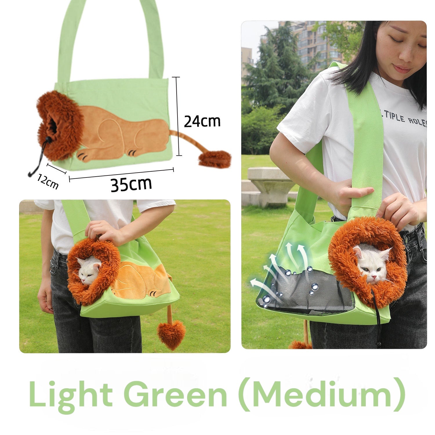 Lion-Shaped Pet Canvas Shoulder Bag 2.0 - Upgraded Design - Cat Lovers Boutique