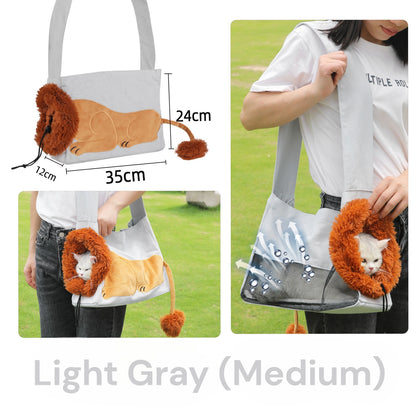 Lion-Shaped Pet Canvas Shoulder Bag 2.0 - Upgraded Design - Cat Lovers Boutique