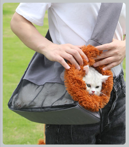 Lion-Shaped Pet Canvas Shoulder Bag 2.0 - Upgraded Design - Cat Lovers Boutique