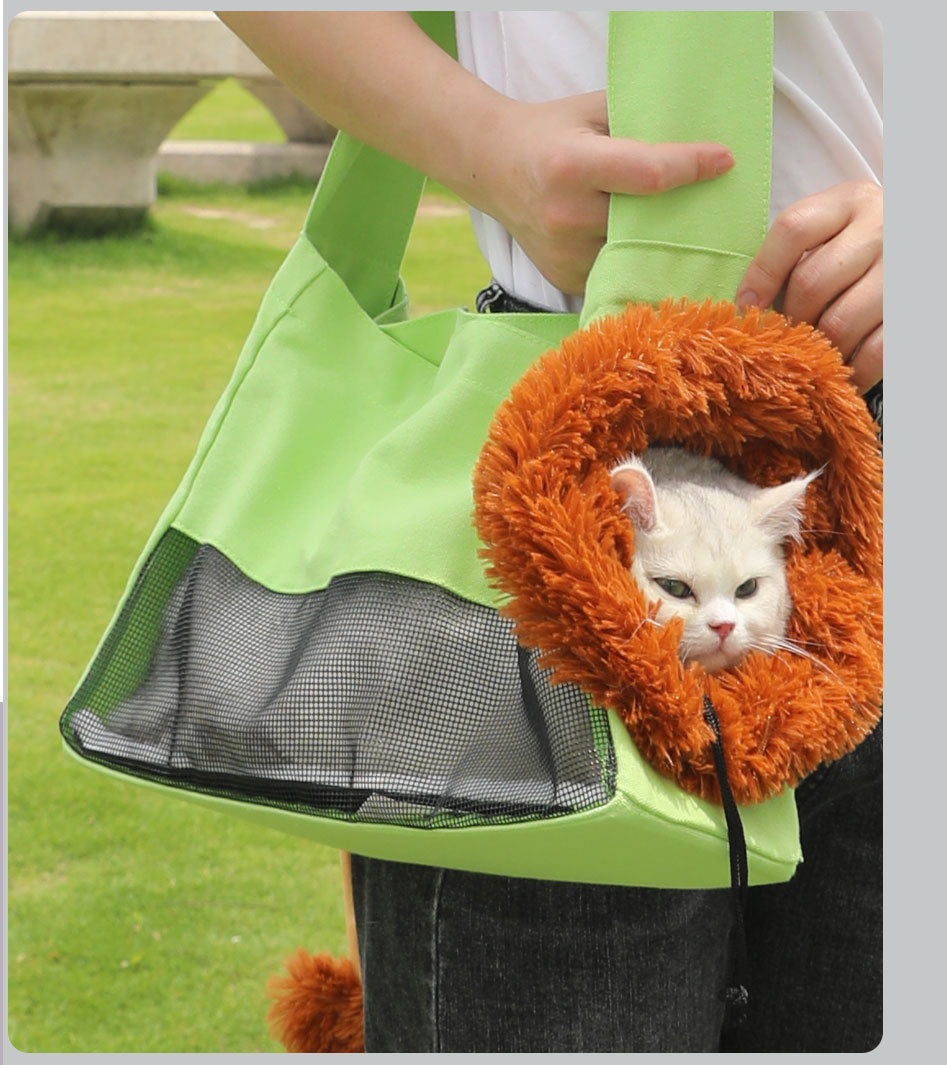 Lion-Shaped Pet Canvas Shoulder Bag 2.0 - Upgraded Design - Cat Lovers Boutique