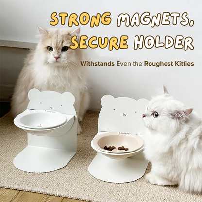 Adjustable Magnetic Ceramic Cat Bowl
