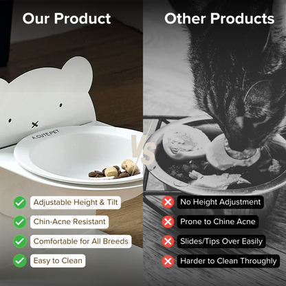 Adjustable Magnetic Ceramic Cat Bowl