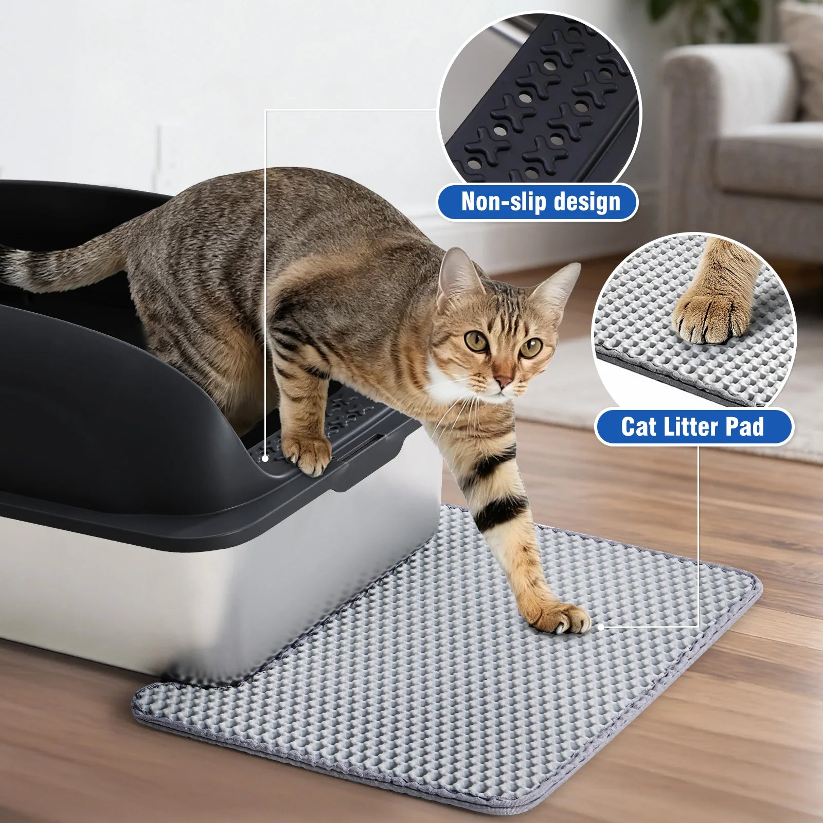 Stainless Steel Cat Litter Box with Lid, Scoop & Mat - Cat Lovers Boutique