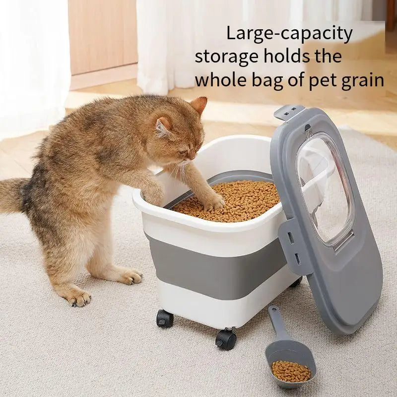 Collapsible Airtight Cat Dog Food Storage Container - Cat Lovers Boutique