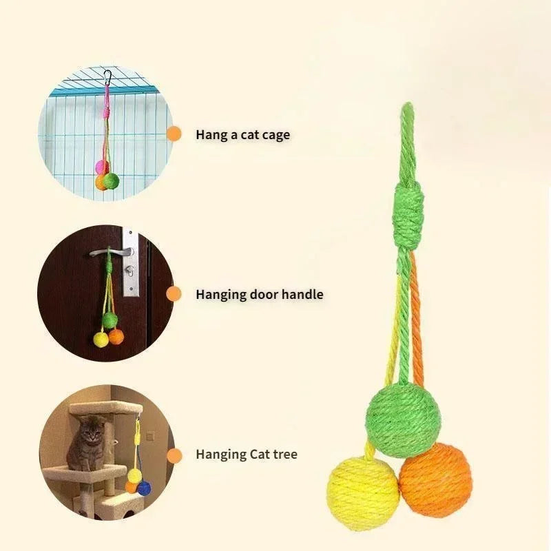 Hanging Sisal Cat Toy with Bells - Cat Lovers Boutique