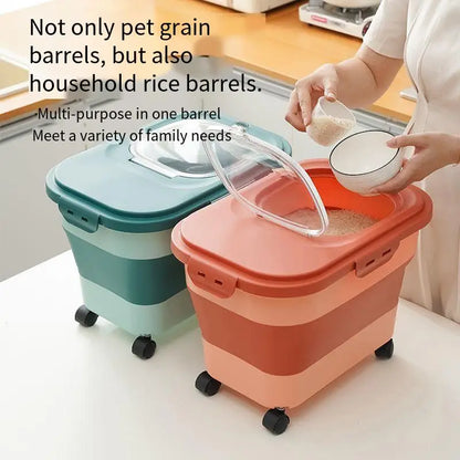 Collapsible Airtight Cat Dog Food Storage Container - Cat Lovers Boutique