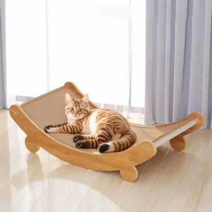 Wooden Cat Scratcher Bed