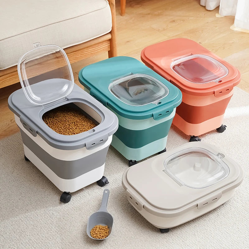 Collapsible Airtight Cat Dog Food Storage Container - Cat Lovers Boutique