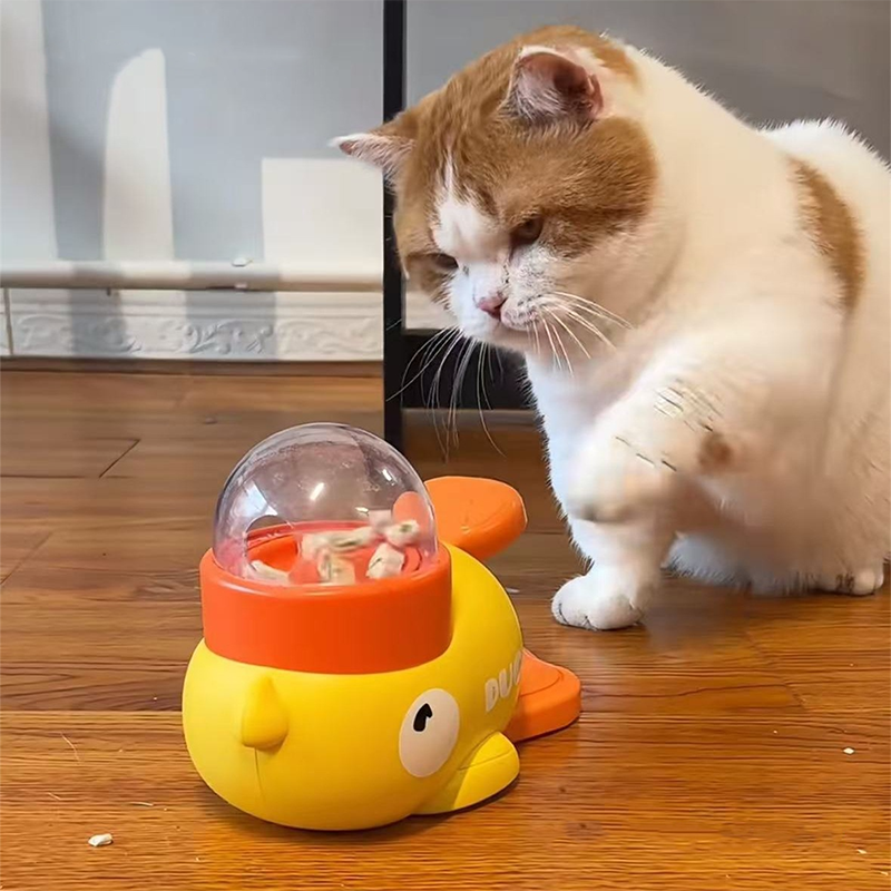 Interactive Duck Treat Dispenser Toy for Cats