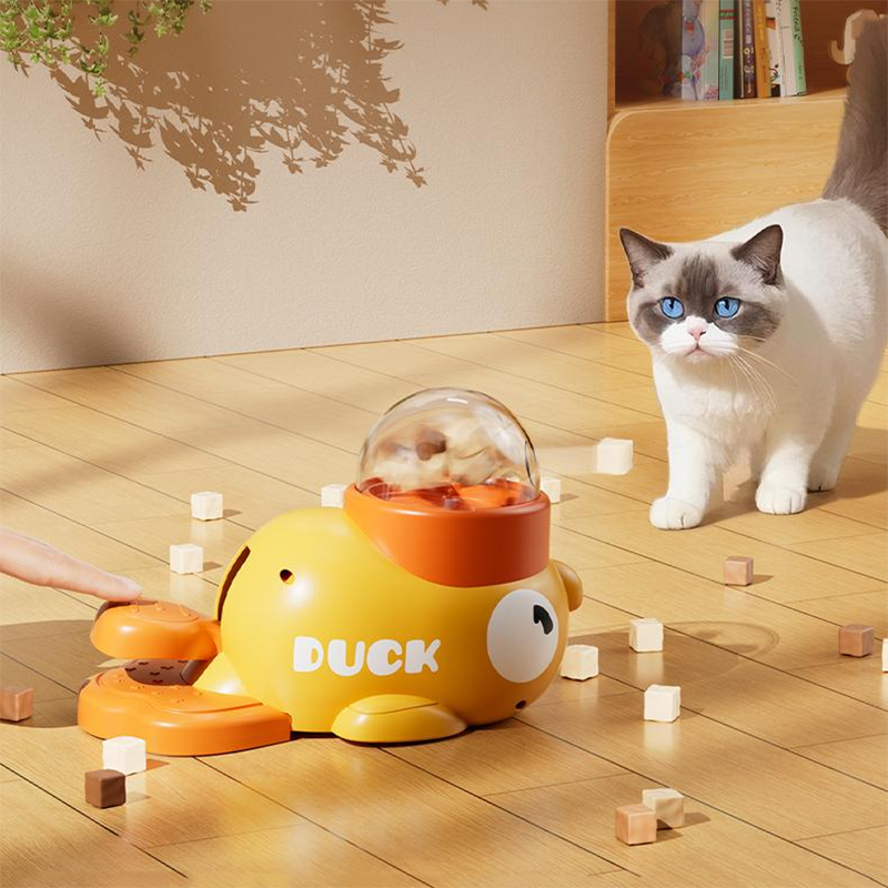 Interactive Duck Treat Dispenser Toy for Cats
