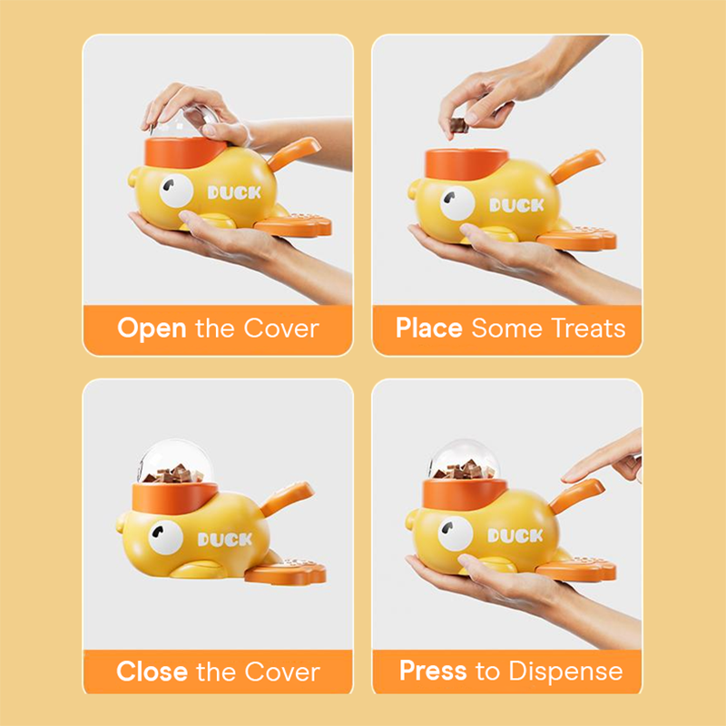 Interactive Duck Treat Dispenser Toy for Cats
