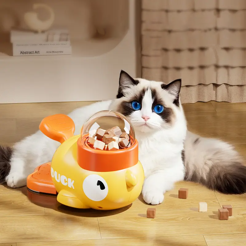 Interactive Duck Treat Dispenser Toy for Cats