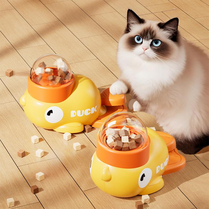 Interactive Duck Treat Dispenser Toy for Cats