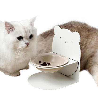 Adjustable Magnetic Ceramic Cat Bowl
