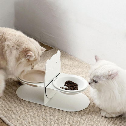 Adjustable Magnetic Ceramic Cat Bowl