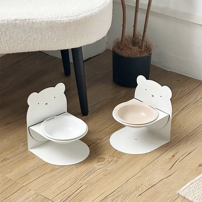 Adjustable Magnetic Ceramic Cat Bowl