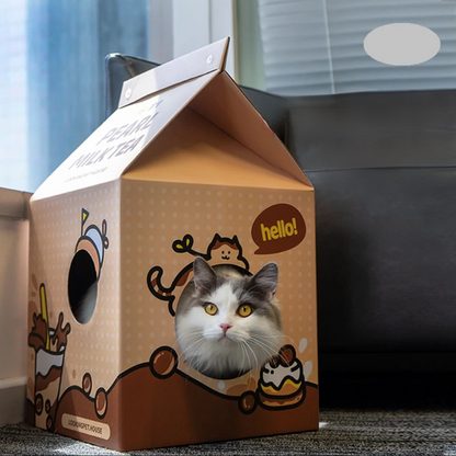 2-in-1 Cardboard Cat House and Scratcher - Cat Lovers Boutique