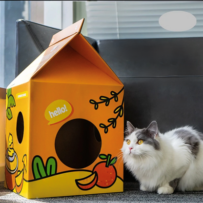 2-in-1 Cardboard Cat House and Scratcher - Cat Lovers Boutique