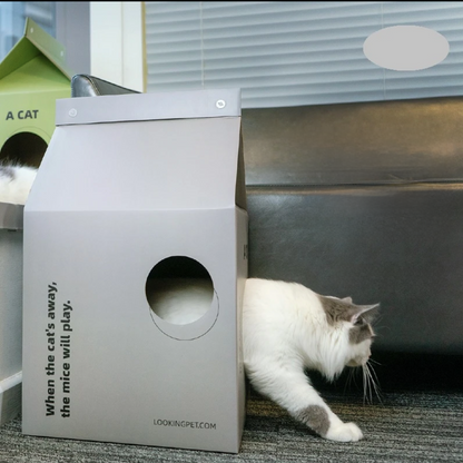 2-in-1 Cardboard Cat House and Scratcher - Cat Lovers Boutique