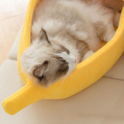 Cozy Banana-Shaped Cat Bed - Cat Lovers Boutique