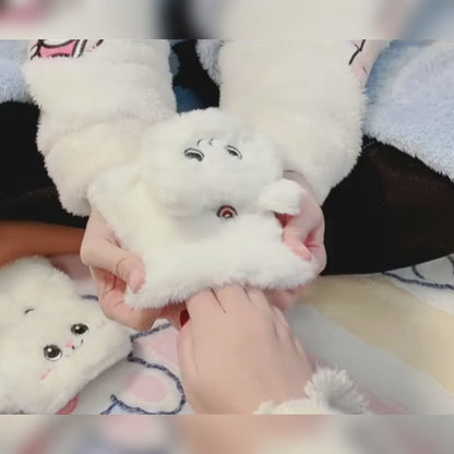 Kawaii Soft Faux Fur Flip Top Warming Gloves