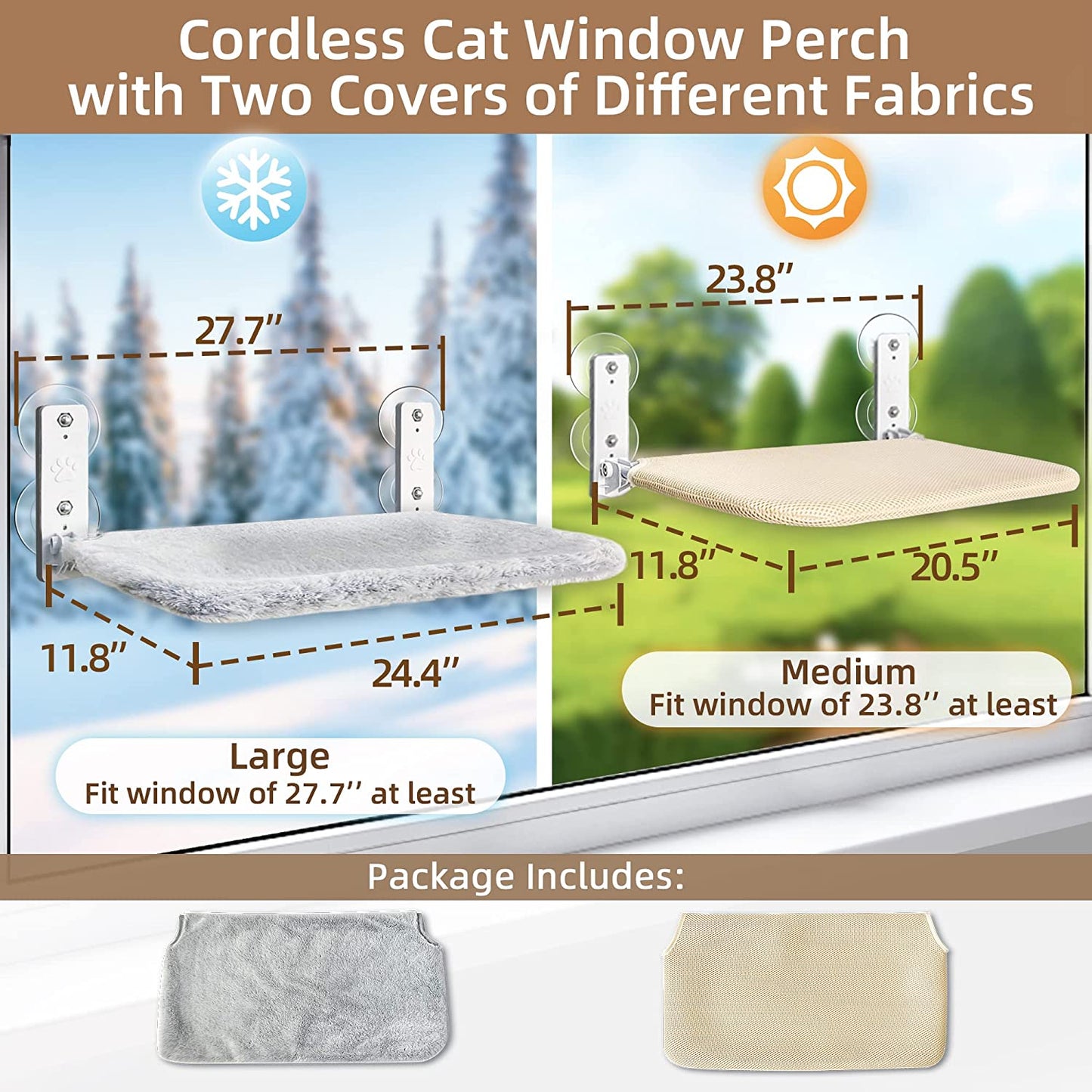 Cordless Cat Window Perch - Cat Lovers Boutique