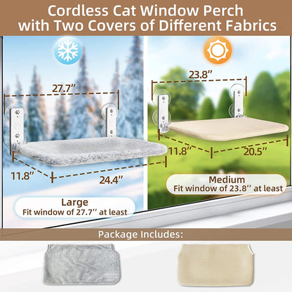 Cordless Cat Window Perch - Cat Lovers Boutique