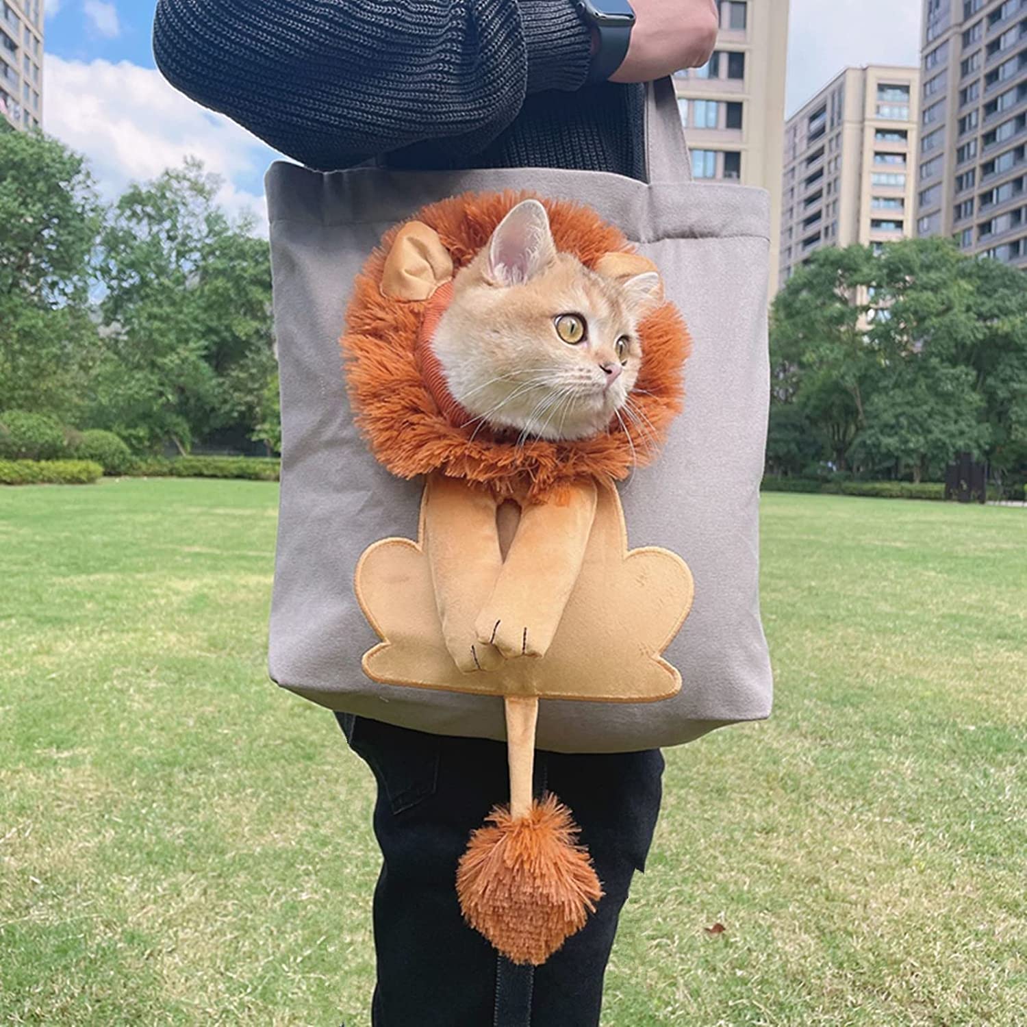 LionShaped Pet Canvas Shoulder Bag Cat Lovers Boutique