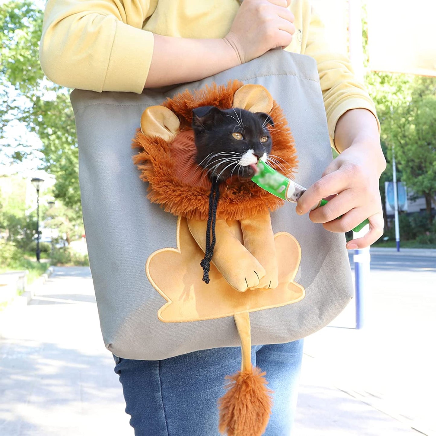 Lion-Shaped Pet Canvas Shoulder Bag - Cat Lovers Boutique