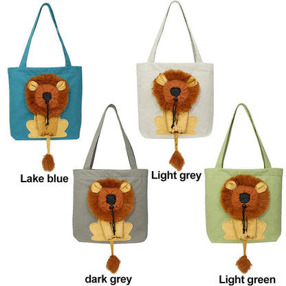 Lion-Shaped Pet Canvas Shoulder Bag - Cat Lovers Boutique