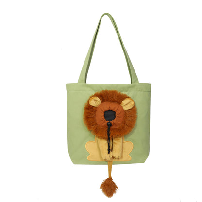 Lion-Shaped Pet Canvas Shoulder Bag - Cat Lovers Boutique