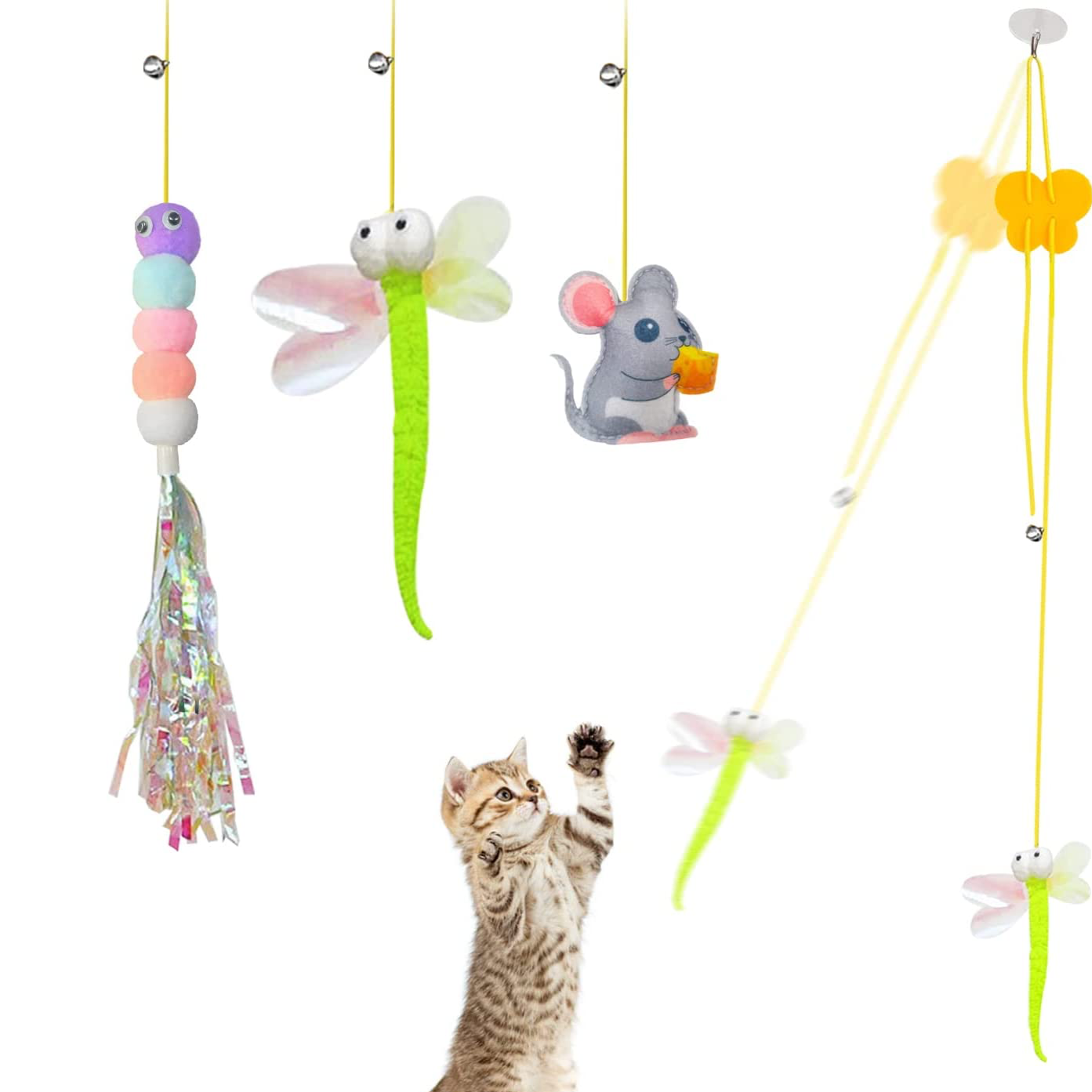 Dangling Interactive Cat Toy Set (6 pcs) - Cat Lovers Boutique