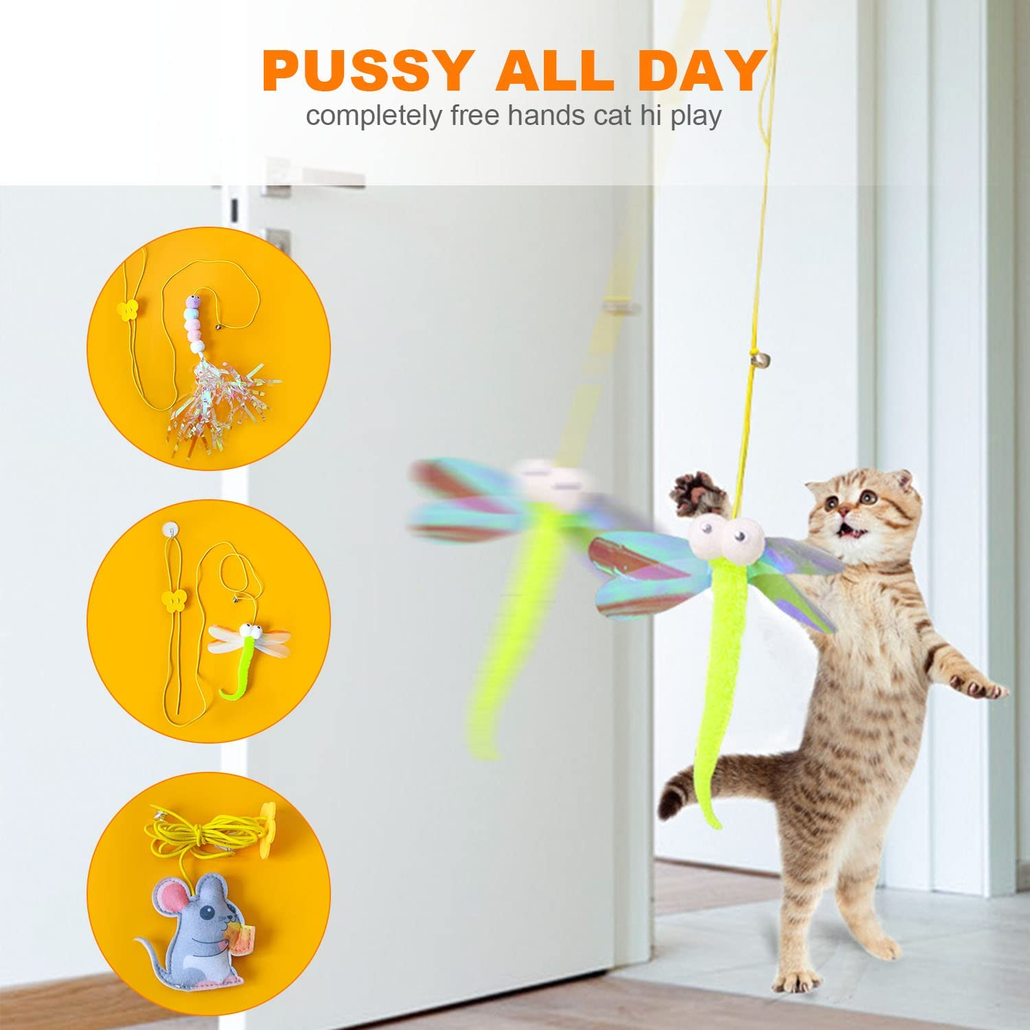 Dangling Interactive Cat Toy Set (6 pcs) - Cat Lovers Boutique